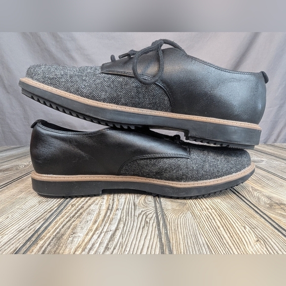Clarks Collection Raisie Bloom Oxford Size 8.5 Black/Gray Tweed - Picture 2 of 12